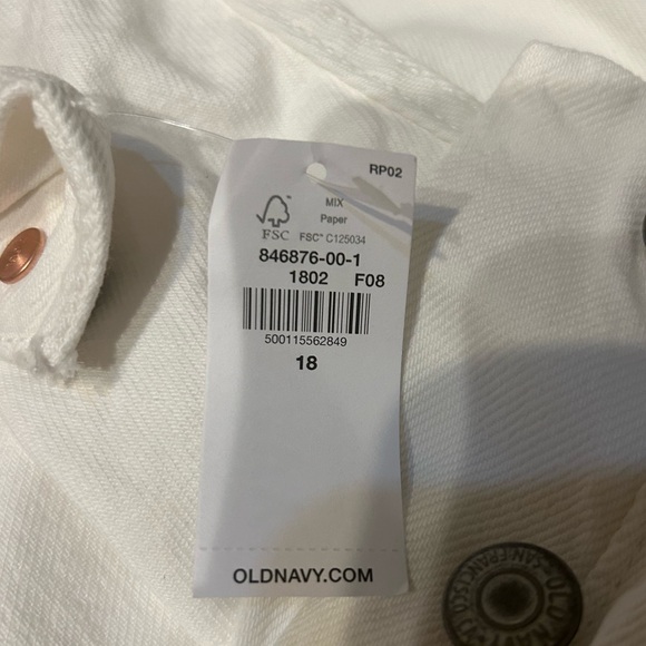 NWT Old Navy White Wide Leg Overalls - Picture 2 of 2